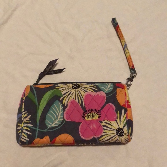 Vera Bradley Jazzy Blooms Push Lock Wristlet - Picture 2 of 5